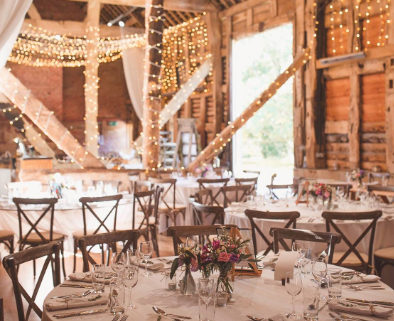 wedding barn set up